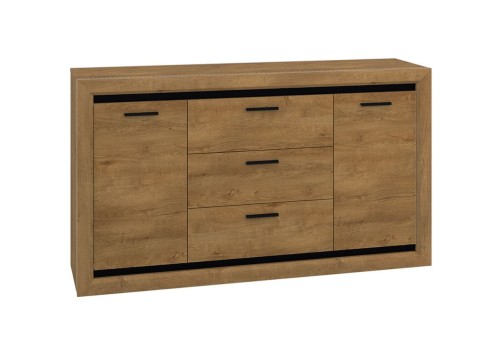 Szeroka komoda z trzema szufladami 2-drzwiowa Baltica 0801