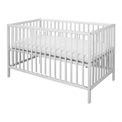 Łóżeczko bukowe LK143 biały