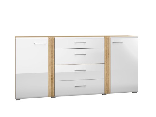 Komoda dąb castello + MDF biały połysk  Adagio 06