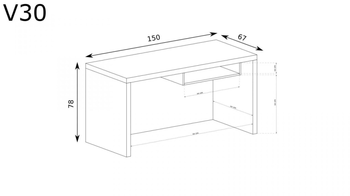 wymiary biurko vegas v-30