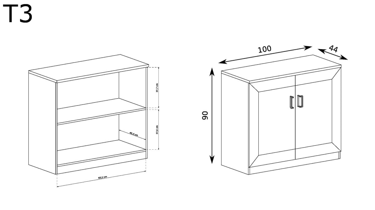 wymiary komody tadeusz t-3