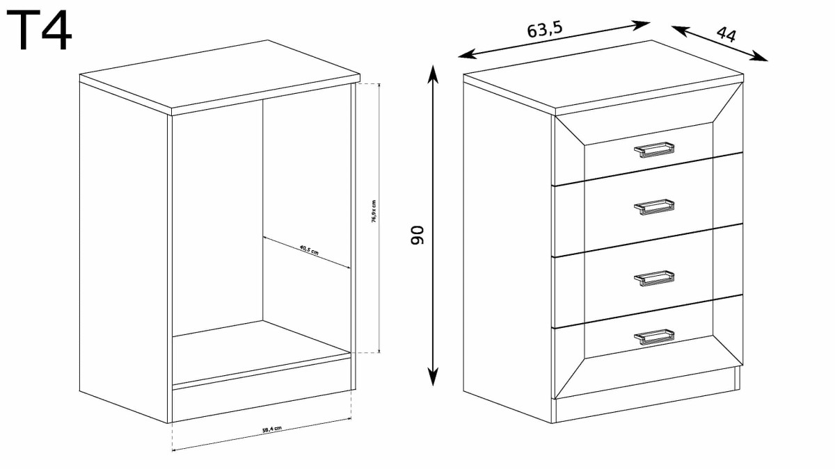 wymiary komody tadeusz t-4