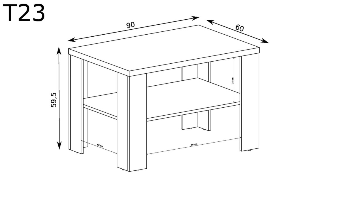 stolik tadeusz t-23 wymiary