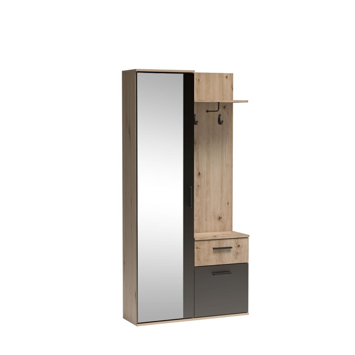 garderoba lux dąb artisan  + czarny JARSTOL