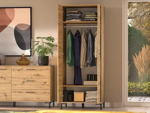 aranżacja pokoju z otwartą szafą nevio 17
