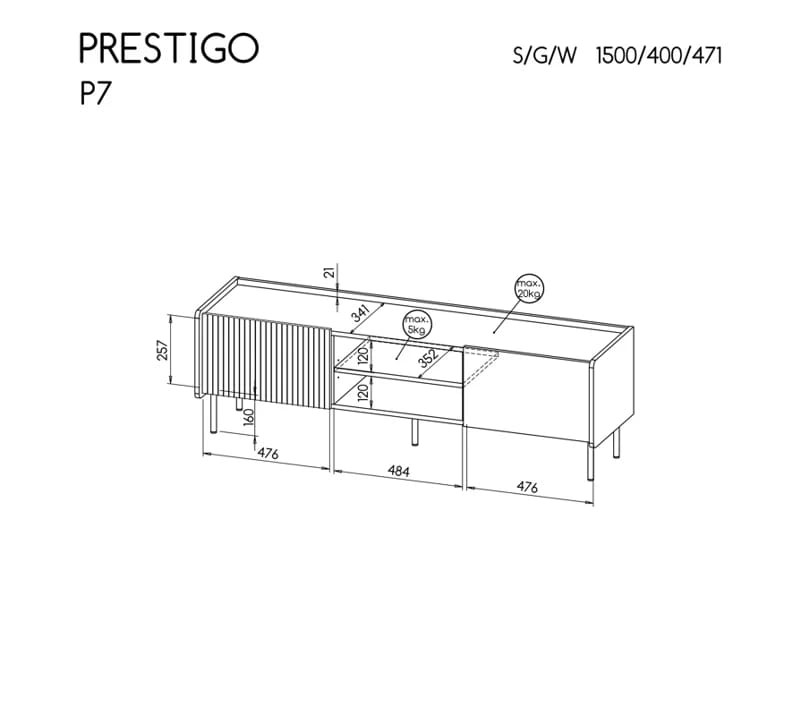 szafka rtv prestigo p7