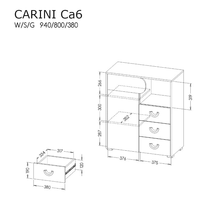 komoda carini ca6 szkic