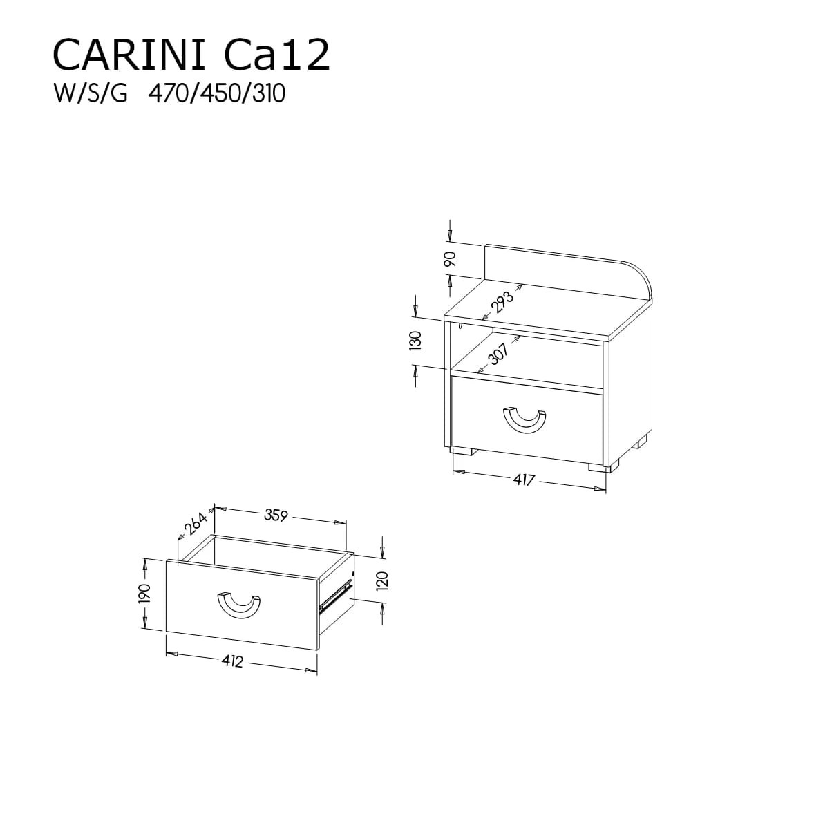 szafka nocna carini 12