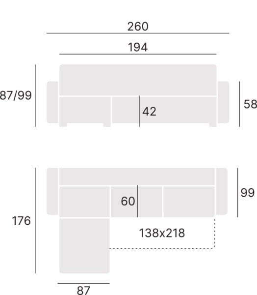 wymiary narożnika sofia
