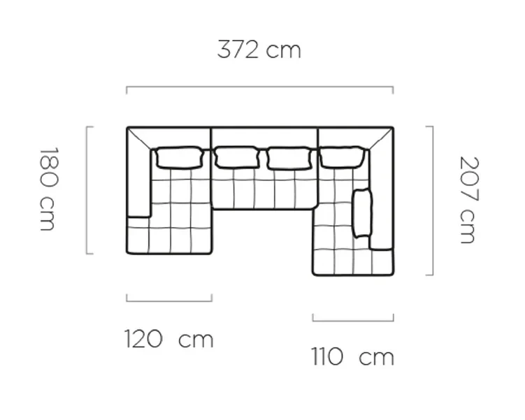 Narożnik Montella XL wymiary