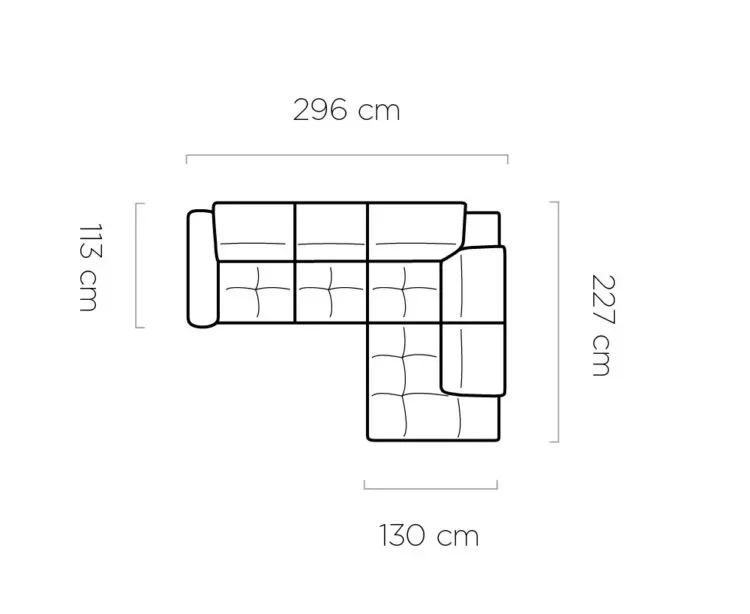 Colombo.L - wymiary narożnika