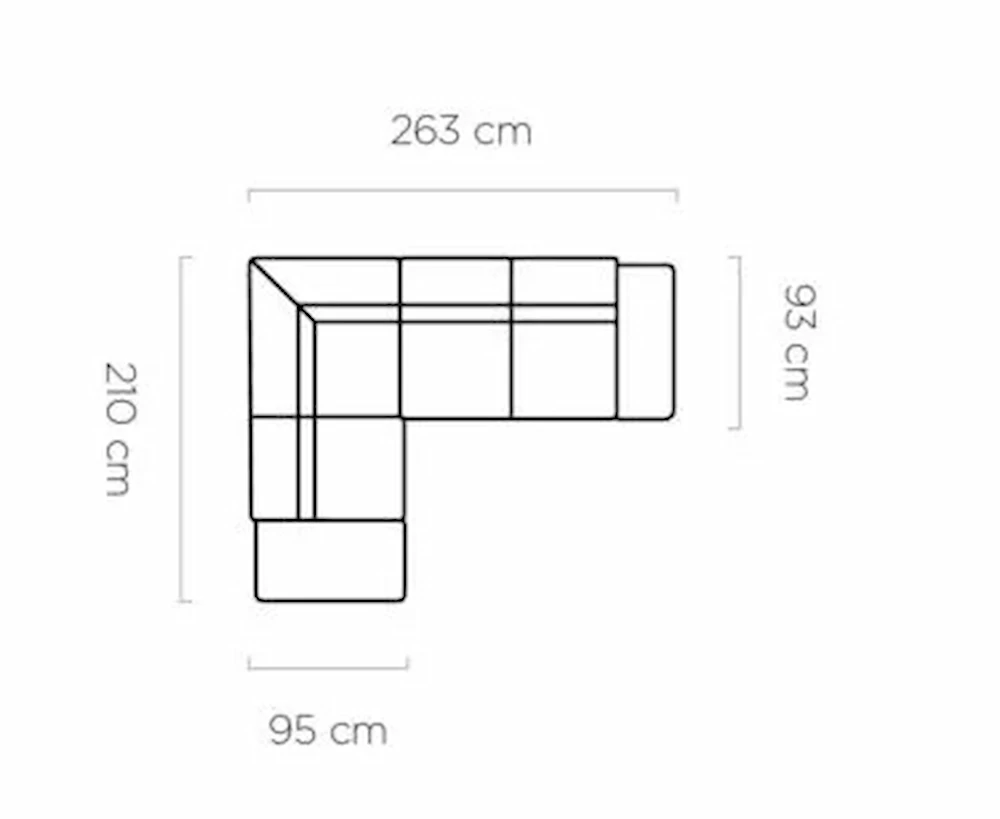 Narożnik MOLINA L - wymiary