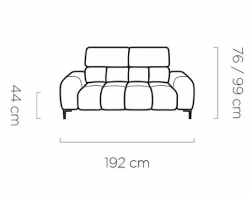 Sofa PLAZA 2E wymiary
