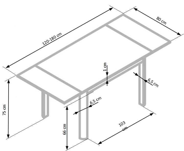 ALSTON stół beżowy/biały (2p=1szt)