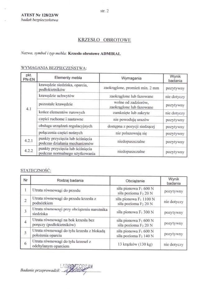 ADMIRAL fotel gabinetowy popielato / czarny