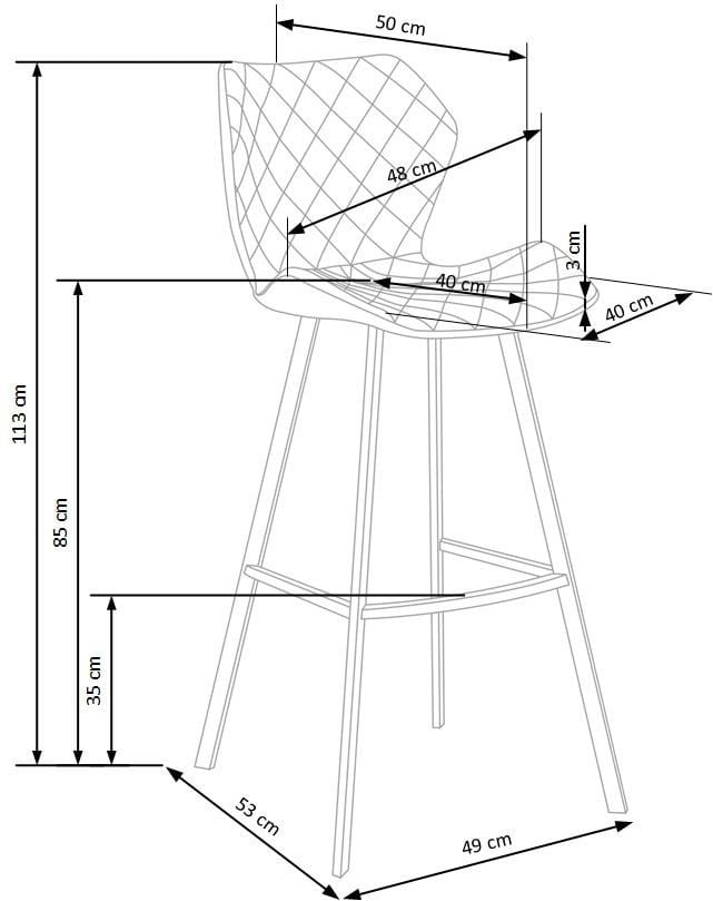 H83 hoker biało / popielaty (1p=2szt)