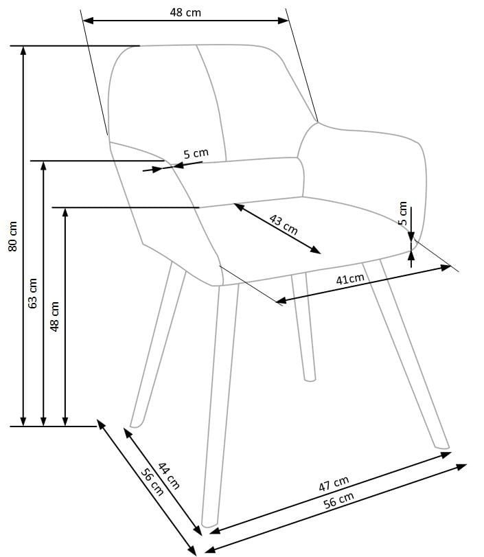 K283 krzesło popiel (1p=2szt)