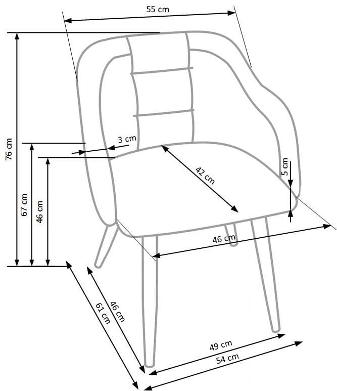 K288 krzesło jasny popiel / ciemny popiel (1p=2szt)