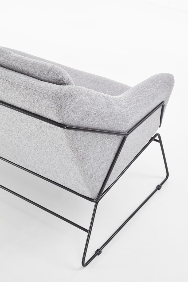 SOFT 2 XL fotel wypoczynkowy podwójny czarny stelaż, jasny popiel (1p=1szt)