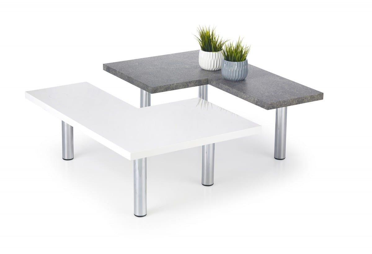 ITAKA set dwóch ław biały / beton (1p=1szt)