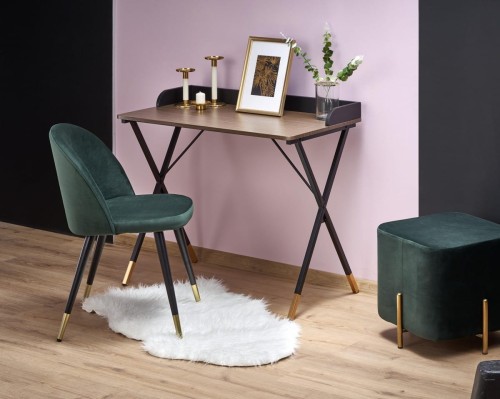 B37 biurko czarny / orzechowy / złoty 