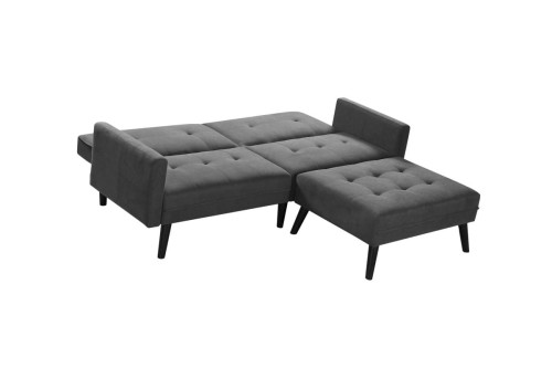 CORNER sofa rozkładana z funkcją narożnika popiel 
