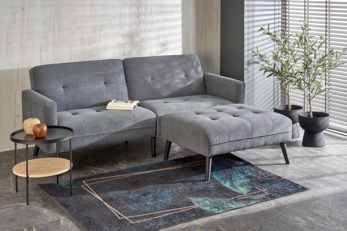CORNER sofa rozkładana z funkcją narożnika popiel (2p=1szt)