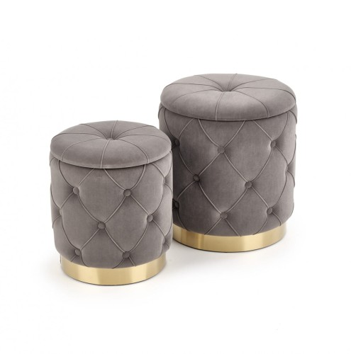 POLLY zestaw 2 puf, popiel 