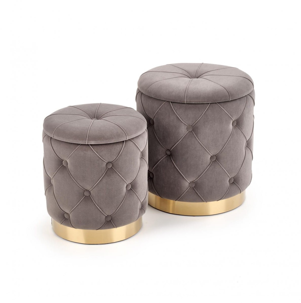POLLY zestaw 2 puf, popiel (1p=1kpl)