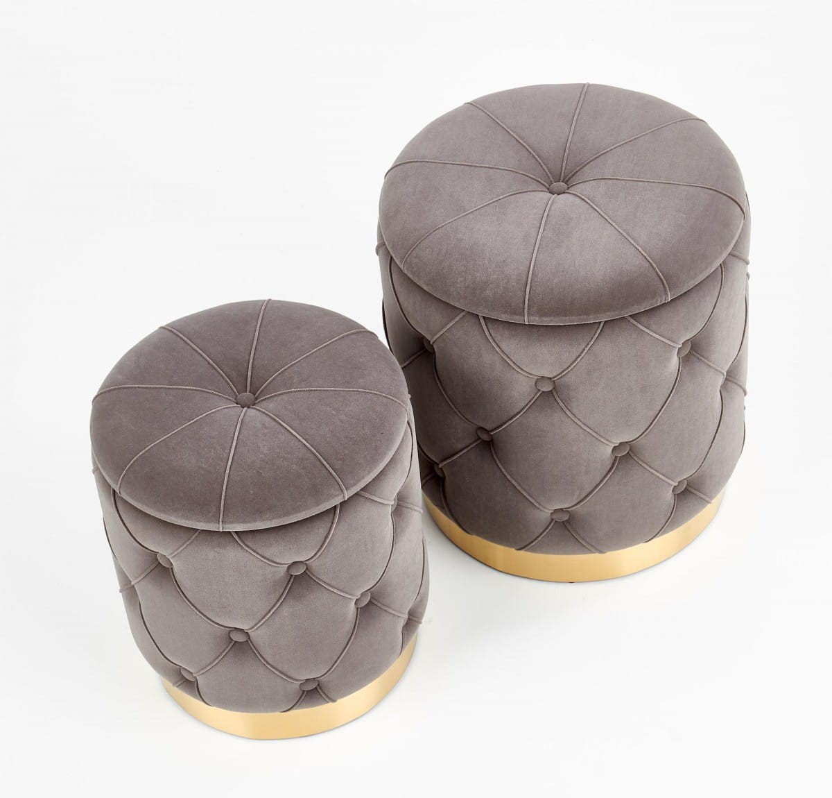 POLLY zestaw 2 puf, popiel (1p=1kpl)