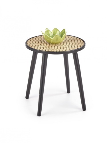JAKARTA ława czarny / naturalny rattan 