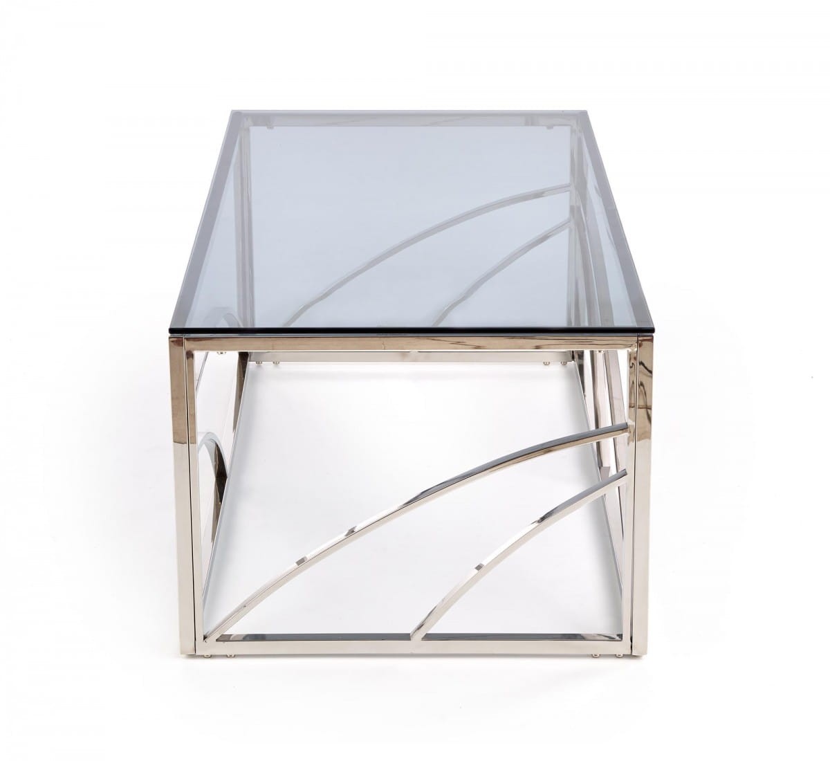 UNIVERSE KWADRAT ława, stelaż - srebrny, szkło - dymiony (1p=1szt)