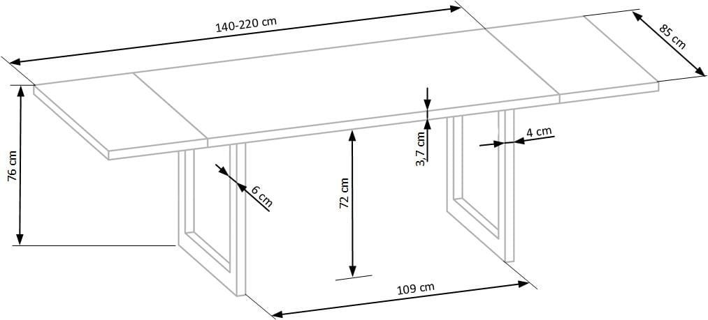 RADUS 140x85 drewno lite - dębowe kolor: dąb naturalny (2p=1szt)