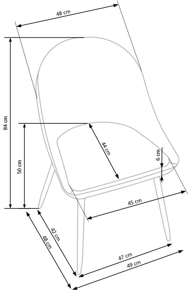 K406 krzesło ciemny popielaty (2p=4szt)