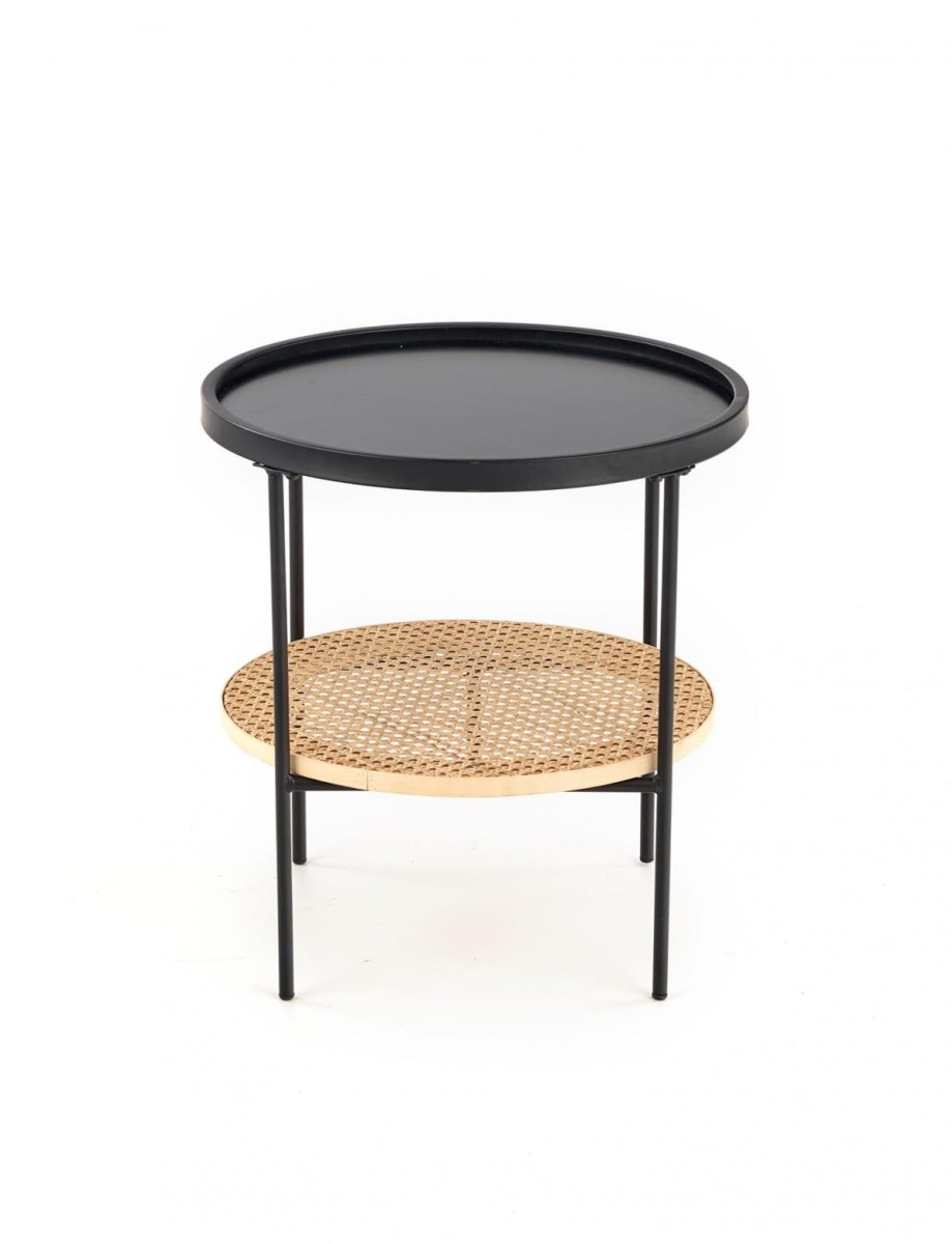 KAMPA ława czarny / rattan naturalny (1p=1szt)