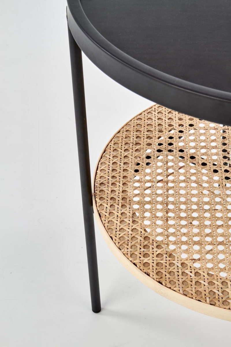 KAMPA ława czarny / rattan naturalny (1p=1szt)