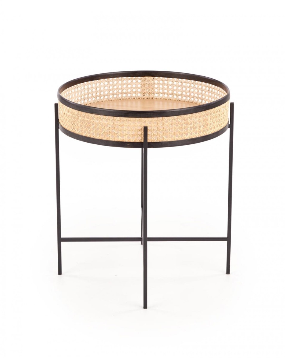 LANIPA ława czarny / rattan naturalny (1p=1szt)