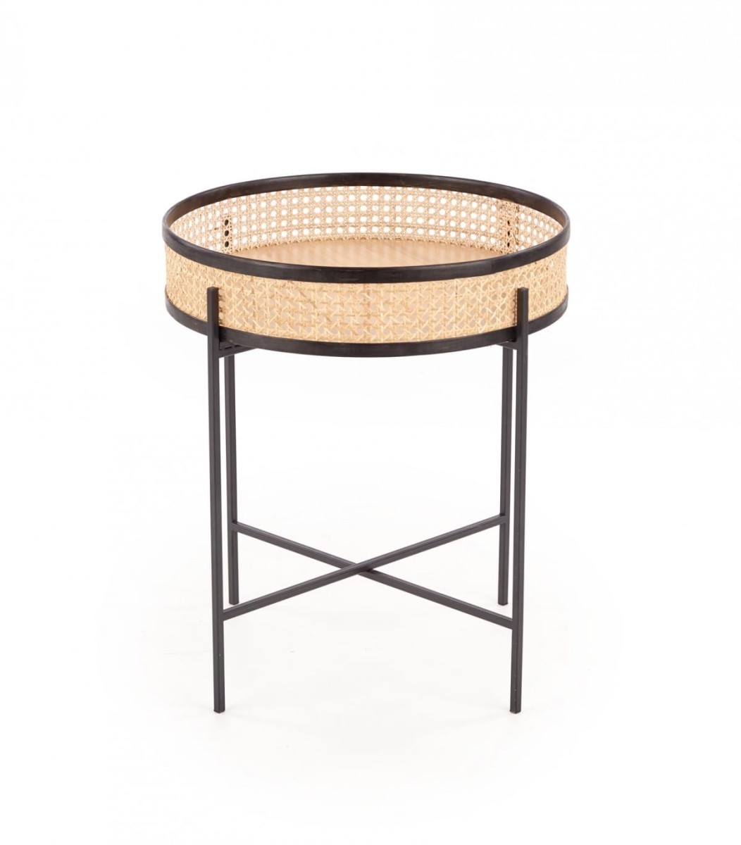 LANIPA ława czarny / rattan naturalny (1p=1szt)