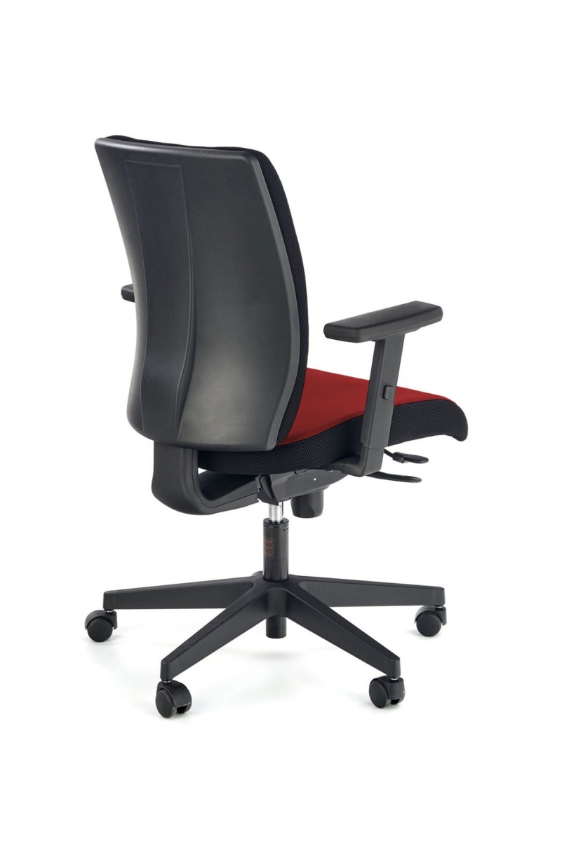 POP fotel pracowniczy, kolor: pasek boczny - czarny RN60999, front - czerwony M04