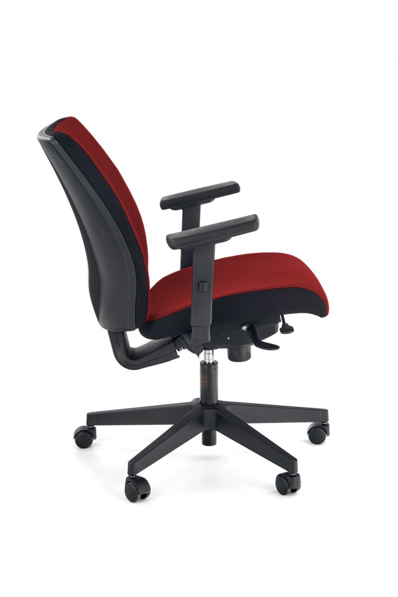 POP fotel pracowniczy, kolor: pasek boczny - czarny RN60999, front - czerwony M04