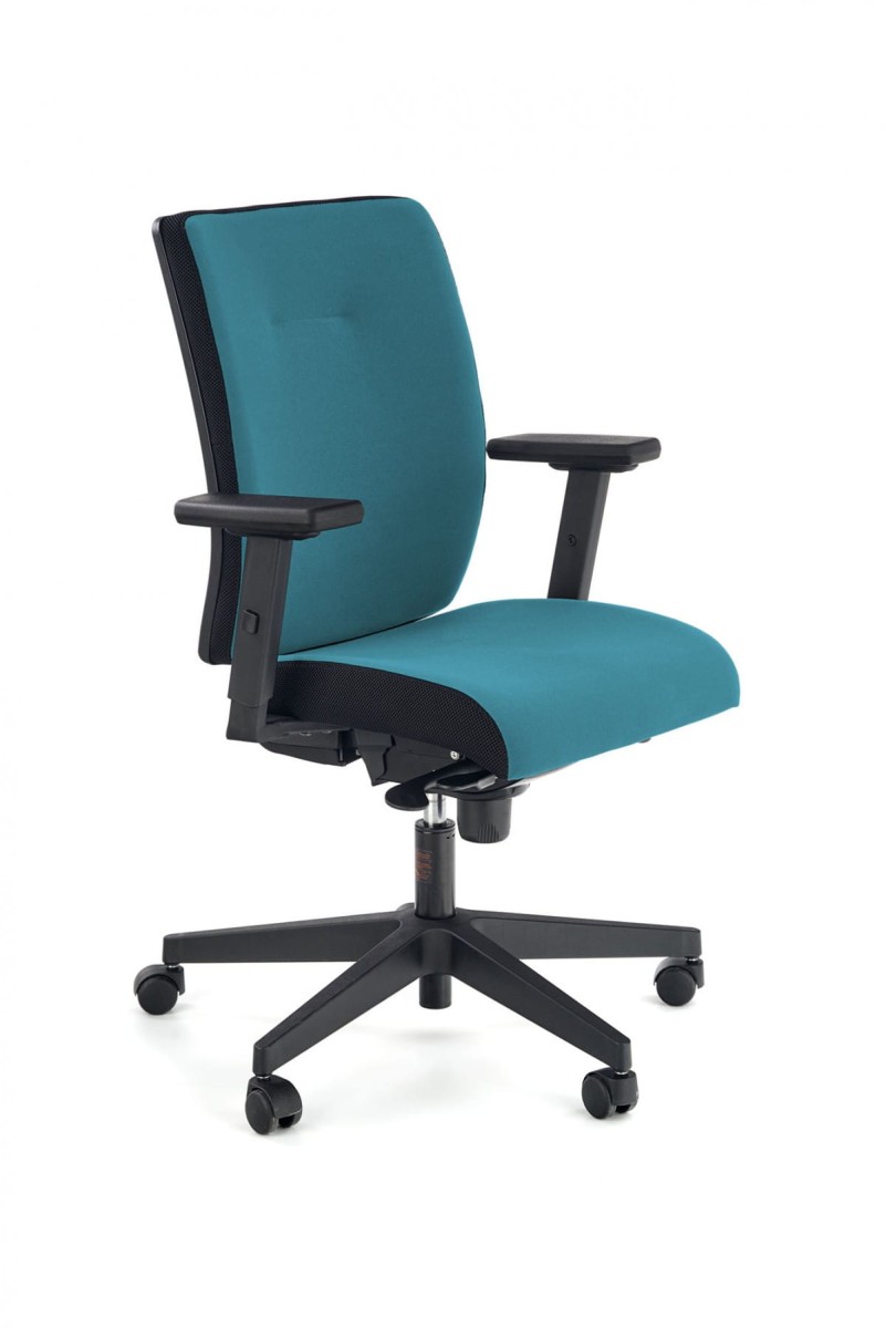 POP fotel pracowniczy, kolor: pasek boczny - czarny RN60999, front - niebieski M31