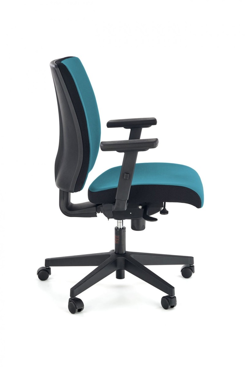 POP fotel pracowniczy, kolor: pasek boczny - czarny RN60999, front - niebieski M31