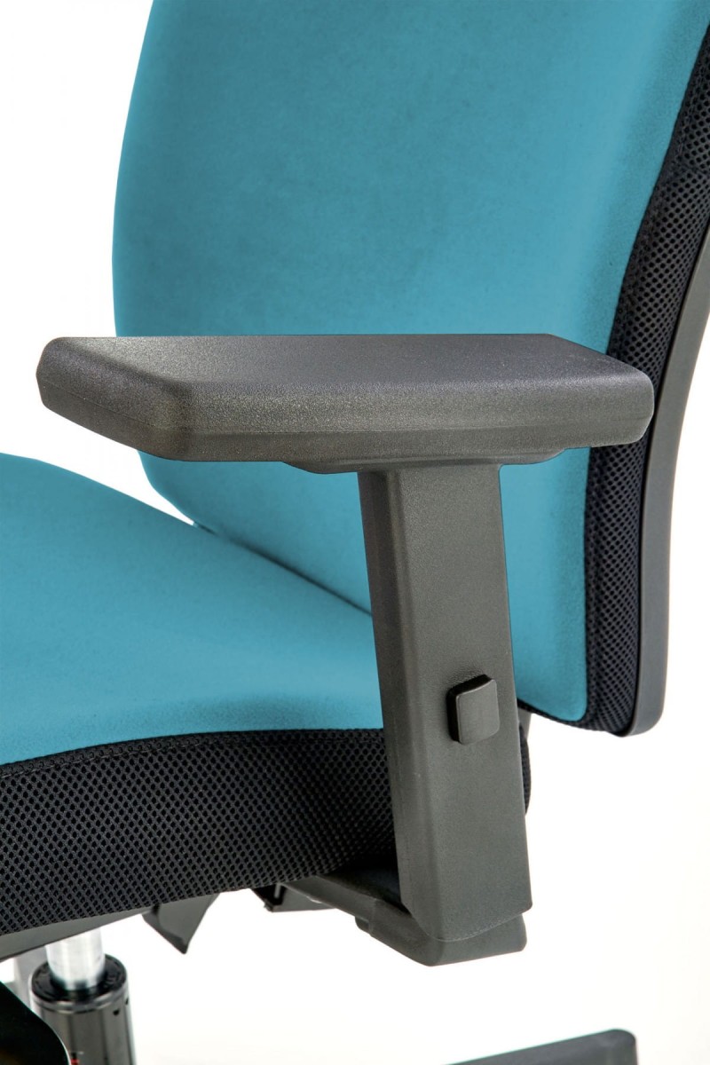 POP fotel pracowniczy, kolor: pasek boczny - czarny RN60999, front - niebieski M31
