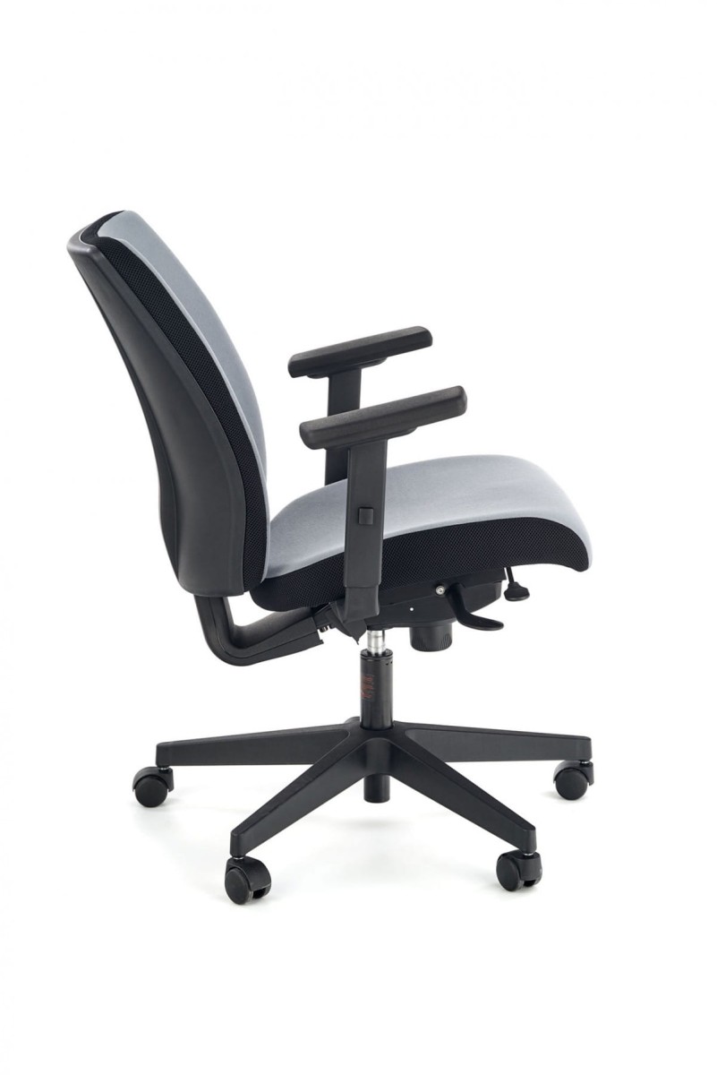 POP fotel pracowniczy, kolor: pasek boczny - czarny RN60999, front - popielaty M47