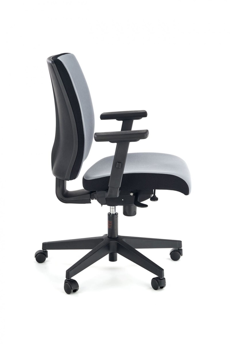 POP fotel pracowniczy, kolor: pasek boczny - czarny RN60999, front - popielaty M47