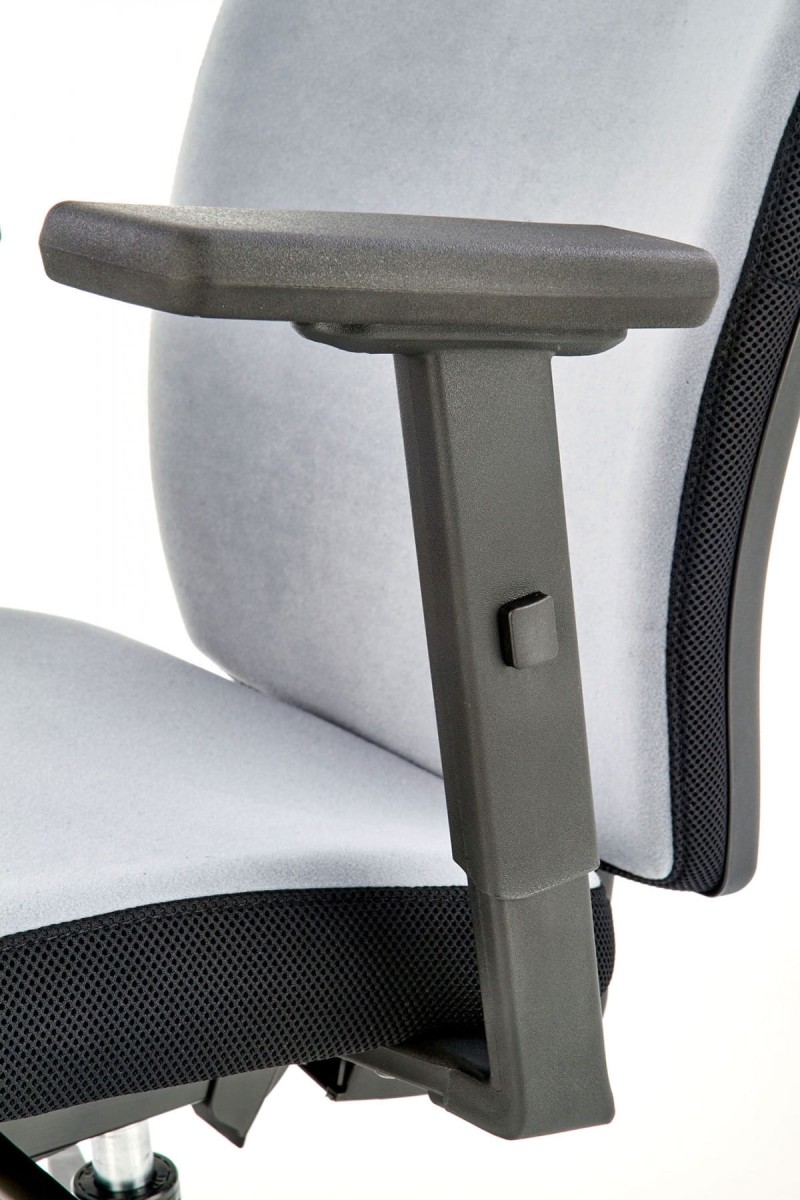 POP fotel pracowniczy, kolor: pasek boczny - czarny RN60999, front - popielaty M47