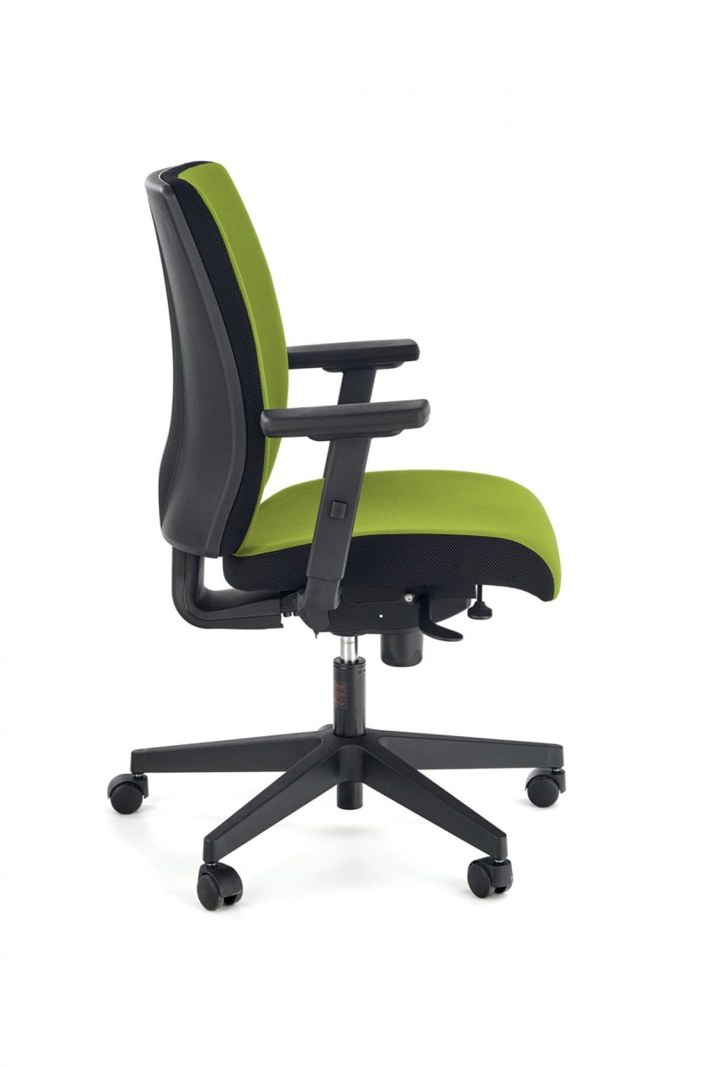 POP fotel pracowniczy, kolor: pasek boczny - czarny RN60999, front - zielony M38
