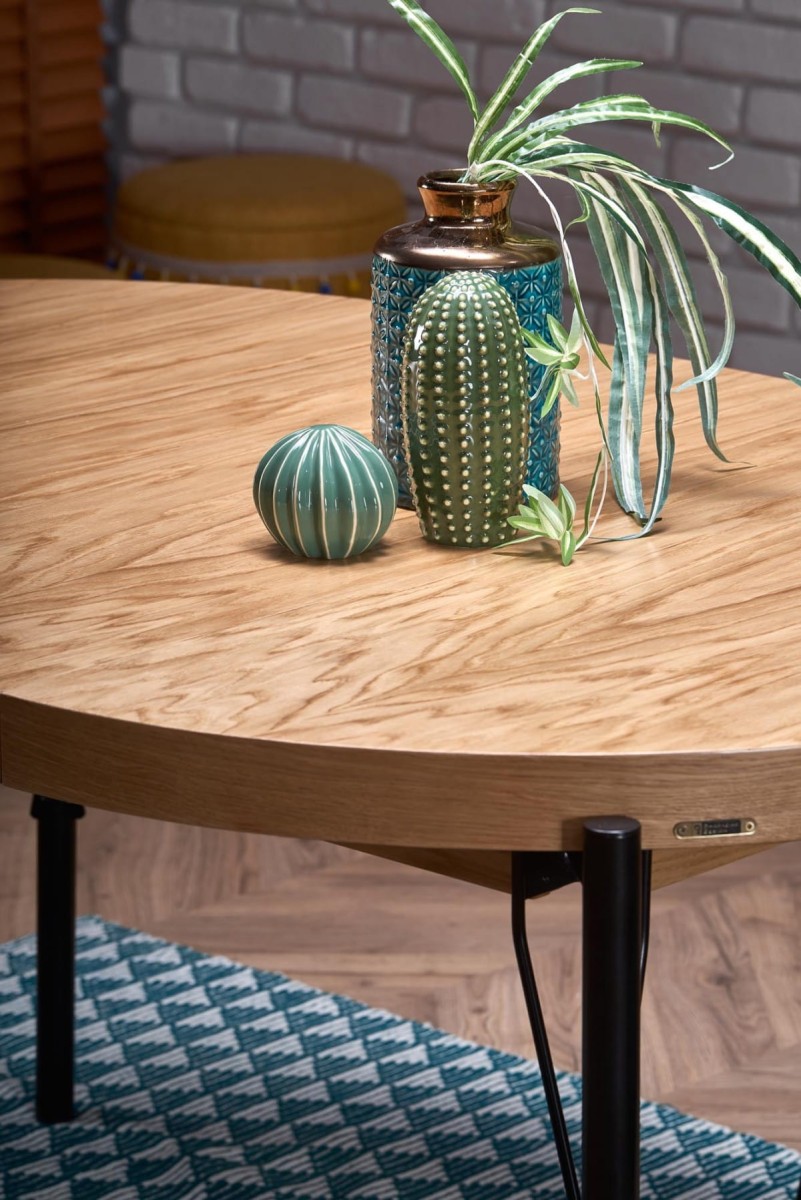 INFERNO stół rozkładany dąb naturalny - czarny (2p=1szt)