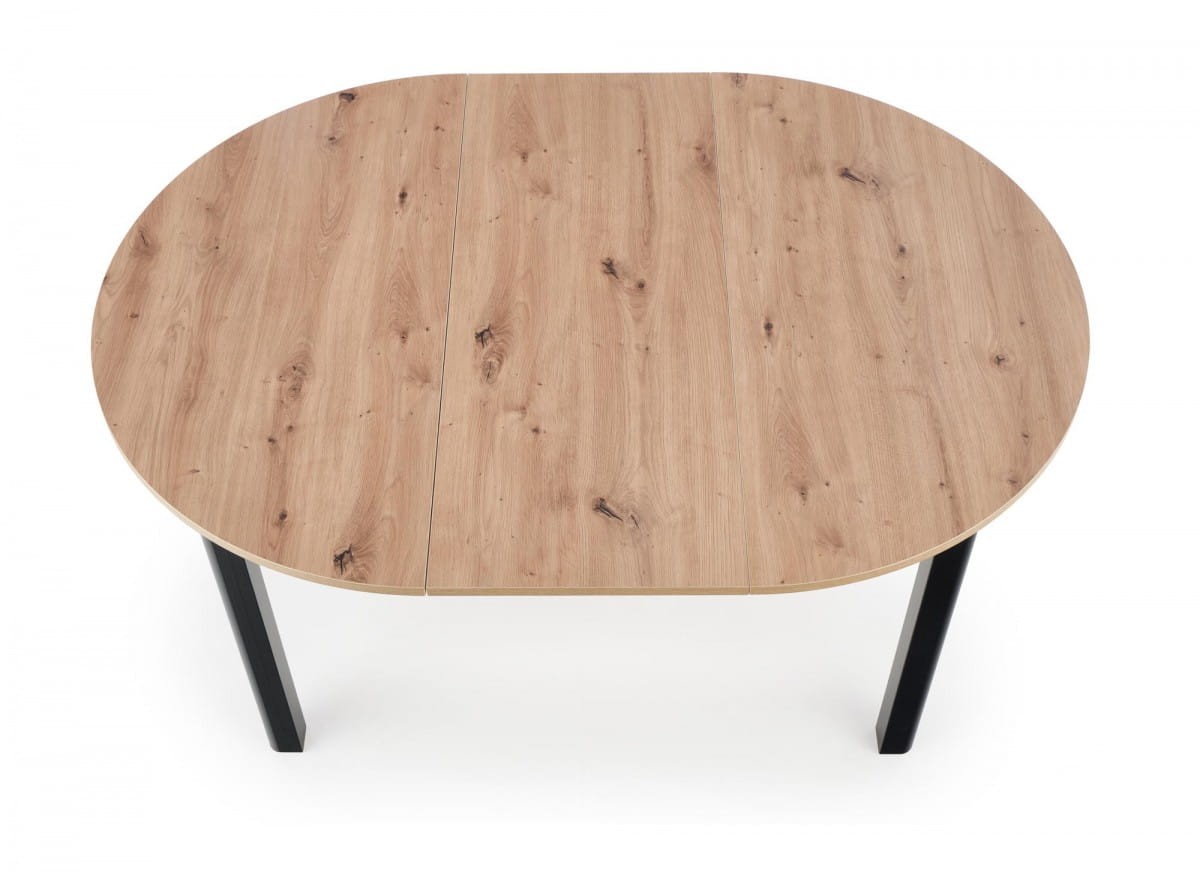 RINGO stół kolor blat dąb artisan, nogi - czarny (102-142x102x76 cm) (2p=1szt)