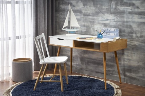 B45 biurko biały/dąb złoty 